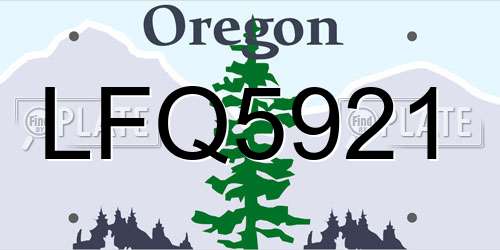 LFQ5921 Oregon License Plate