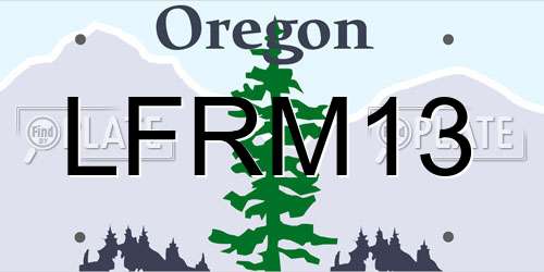 LFRM13 Oregon License Plate