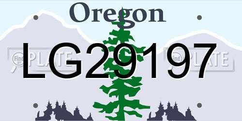 LG29197 Oregon License Plate
