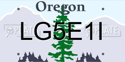 LG5E1I Oregon License Plate