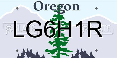 LG6H1R Oregon License Plate