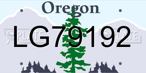 LG79192 Oregon License Plate