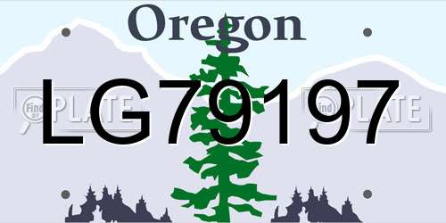 LG79197 Oregon License Plate