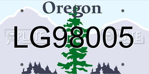 LG98005 Oregon License Plate