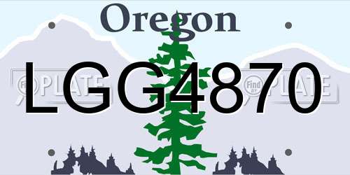 LGG4870 Oregon License Plate