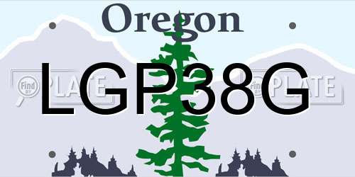 LGP38G Oregon License Plate