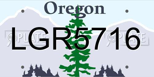 LGR5716 Oregon License Plate