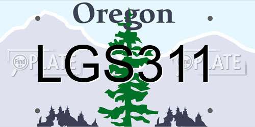 LGS311 Oregon License Plate