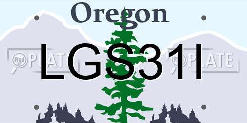 LGS31I Oregon License Plate