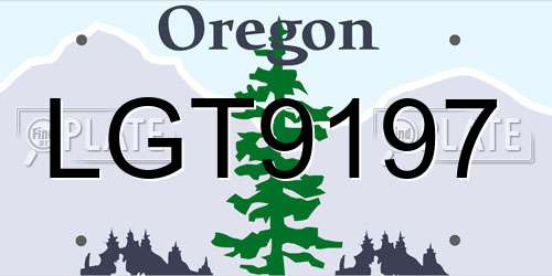 LGT9197 Oregon License Plate