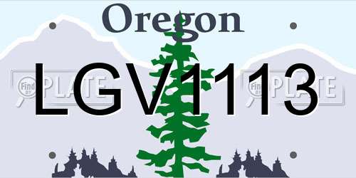LGV1113 Oregon License Plate