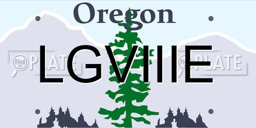 LGVIIIE Oregon License Plate