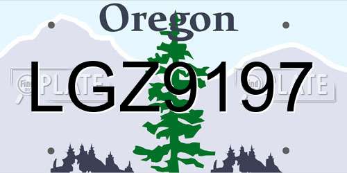 LGZ9197 Oregon License Plate
