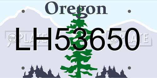LH53650 Oregon License Plate