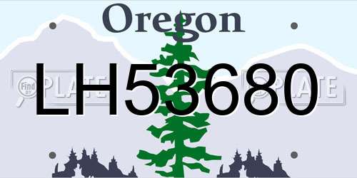 LH53680 Oregon License Plate