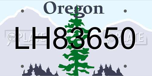 LH83650 Oregon License Plate