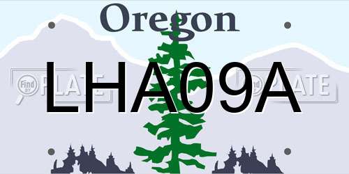 LHA09A Oregon License Plate