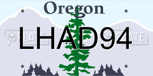 LHAD94 Oregon License Plate
