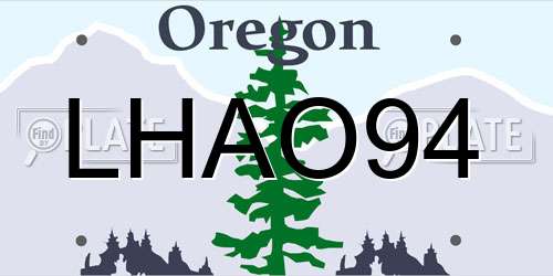 LHAO94 Oregon License Plate