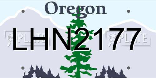 LHN2177 Oregon License Plate