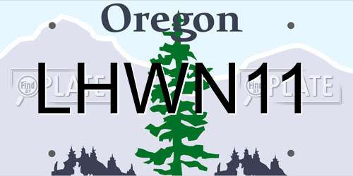 LHWN11 Oregon License Plate