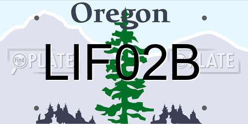 LIF02B Oregon License Plate
