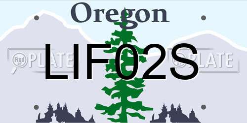 LIF02S Oregon License Plate