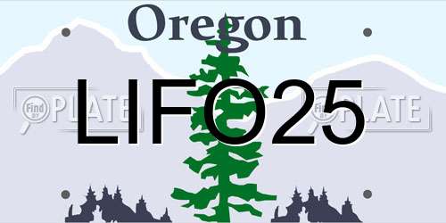 LIFO25 Oregon License Plate