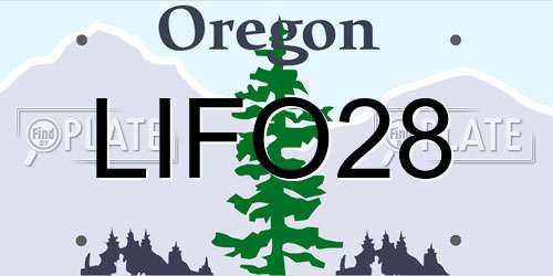 LIFO28 Oregon License Plate
