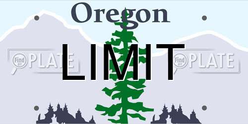 LIMIT Oregon License Plate