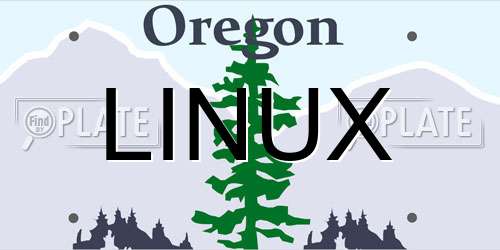 LINUX Oregon License Plate