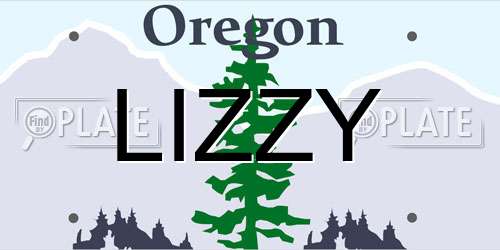 LIZZY Oregon License Plate