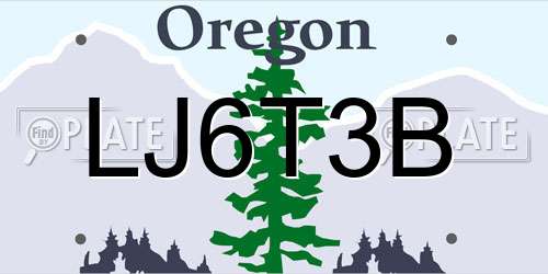 LJ6T3B Oregon License Plate