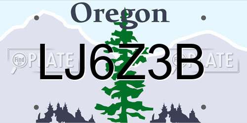 LJ6Z3B Oregon License Plate