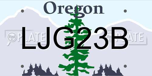 LJG23B Oregon License Plate