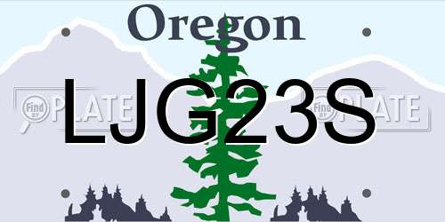 LJG23S Oregon License Plate