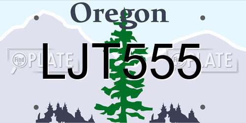 LJT555 Oregon License Plate