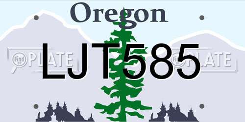 LJT585 Oregon License Plate