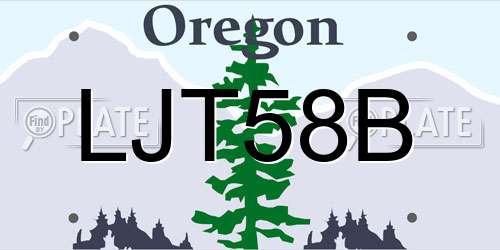 LJT58B Oregon License Plate