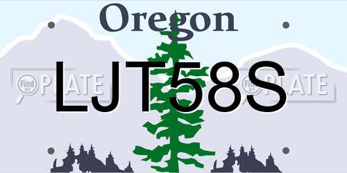 LJT58S Oregon License Plate