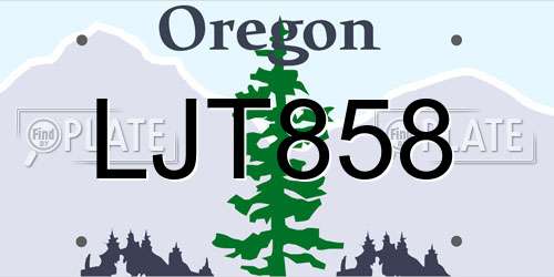 LJT858 Oregon License Plate