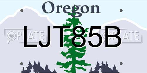 LJT85B Oregon License Plate