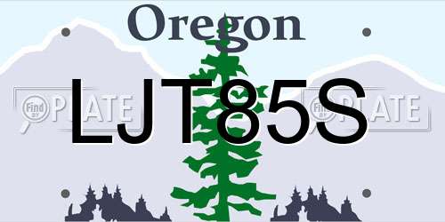 LJT85S Oregon License Plate
