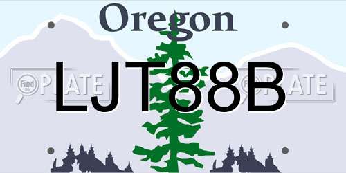 LJT88B Oregon License Plate
