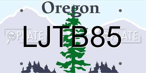 LJTB85 Oregon License Plate