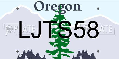 LJTS58 Oregon License Plate