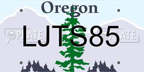 LJTS85 Oregon License Plate