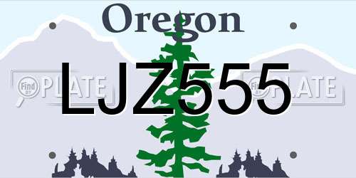 LJZ555 Oregon License Plate