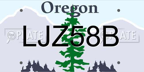 LJZ58B Oregon License Plate