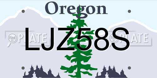 LJZ58S Oregon License Plate